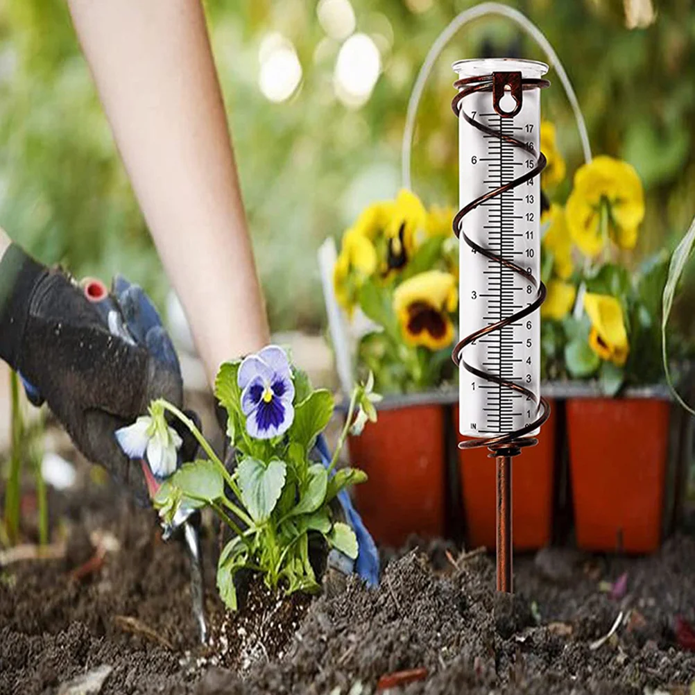 4 قطعة أنابيب زجاجية لقياس المطر أسطوانة قياس المطر الدقيقة لحديقة ساحة أداة قياس الأمطار في الهواء الطلق