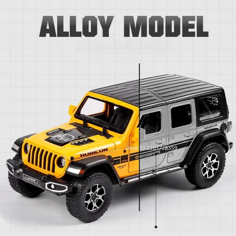 1:22 Wrangler Rubiconรุ่นของเล่นรถยนต์โลหะDiecast G63 Off-Roadยานพาหนะเสียงประตูเปิดดึงกลับคอลเลกชันของขวัญของเล่น