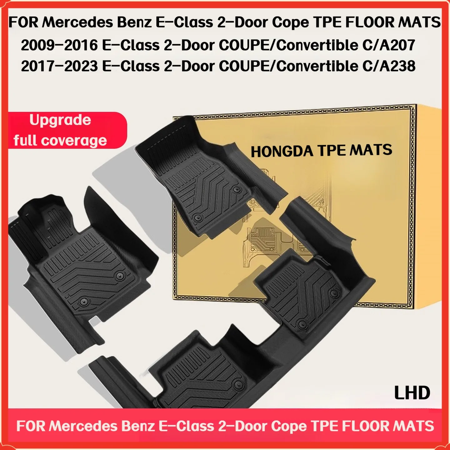 

Коврики TPE для Mercedes Benz E-Class E200/260/300/400, 2-дверные COUPE/C/A207/A238, водонепроницаемые аксессуары с левым рулем и полным покрытием