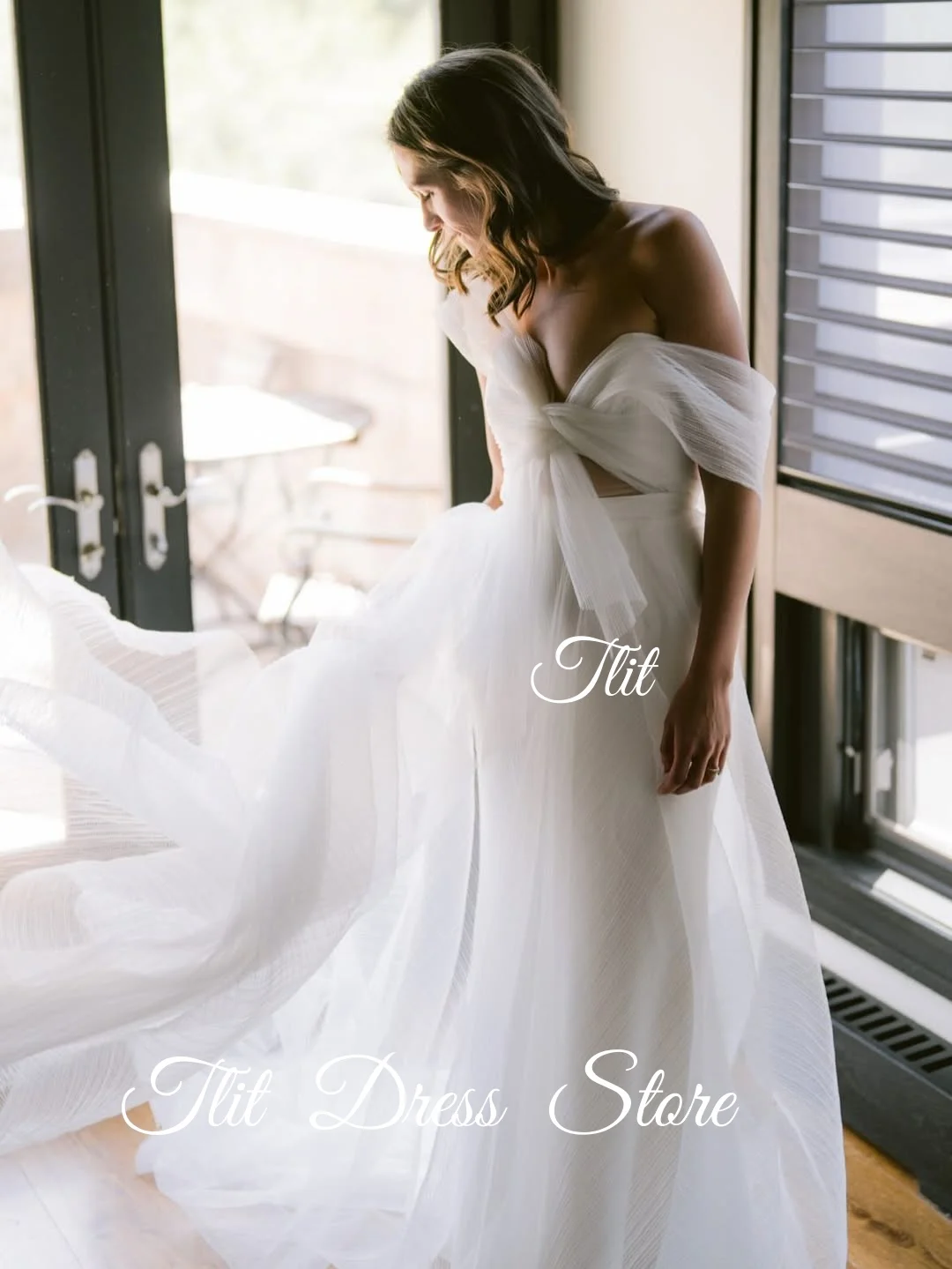 TLIT Vintage Tulle A-Line Wedding Dresses Sweetheart Wedding Gowns Off The Shoulder Bridal Dresses 2026 For US Woman Wedding