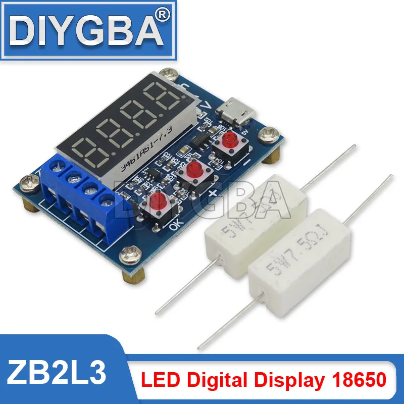 ZB2L3 Battery Tester LED Digital Display 18650 Lithium Battery Power Supply Test Resistance Lead-acid Capacity Discharge Meter