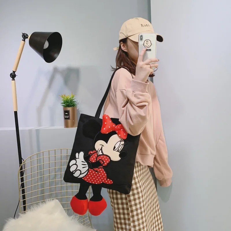 Disney Mickey mouse shoulder bag female new handbag large-capacity soft Messenger bag canves tote shopping bag