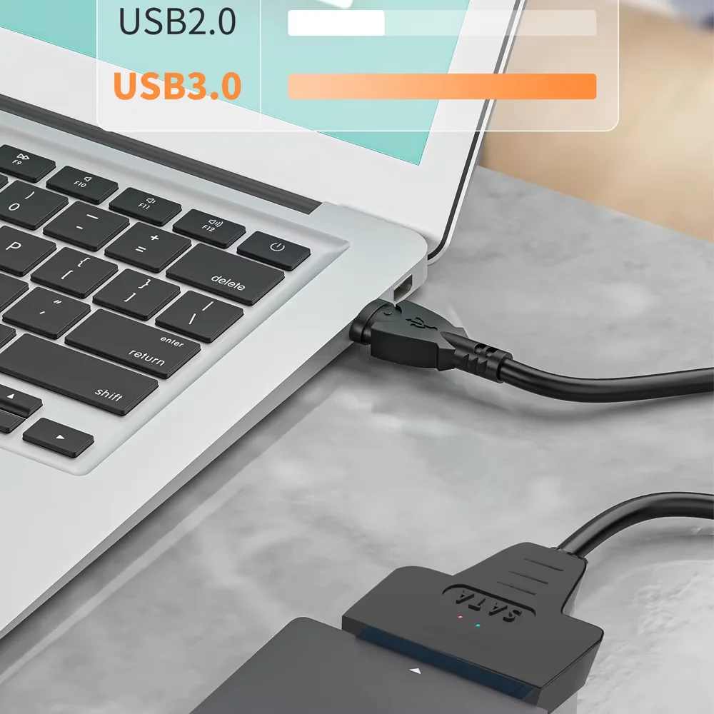 SATA to USB 3.0 2.0 Type-C Cable Up to 6 Gbps for 2.5 Inch External HDD SSD Hard Drive SATA 3 22 Pin Data Transfer Adapter