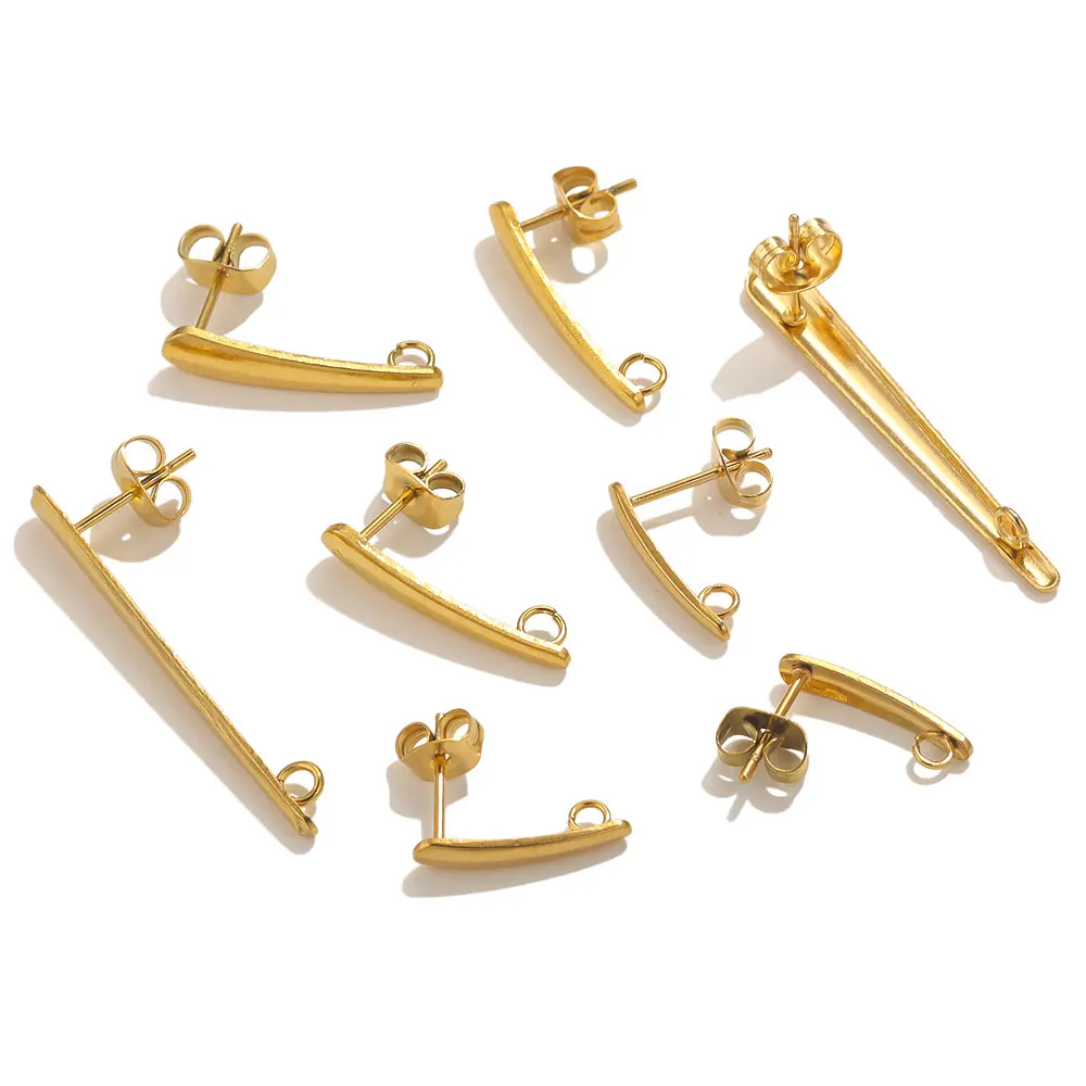 Aço inoxidável Long Drop Earring Base, pendurado Ear Pins, DIY Earring Making Supplies, Descobertas de Componentes de Jóias, 10Pcs