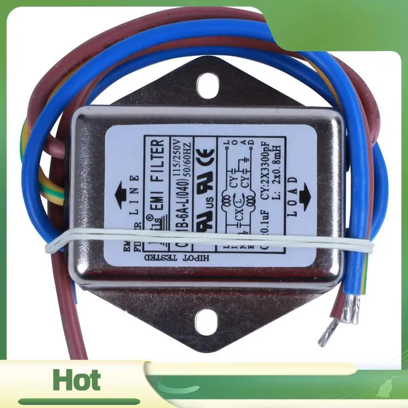 

N95R 5X AC 115 В/250 В 6 А EMI индивидуальный фазовый шумовой фильтр