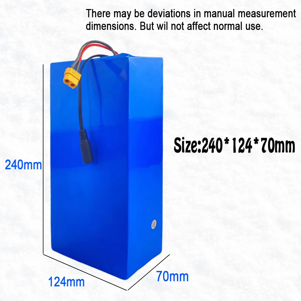 13S6P 48V 24000mAh 2000W Panasonic 18650 lithium-ion battery pack, suitable for 54.6V bicycles+optional built-in BMS plug