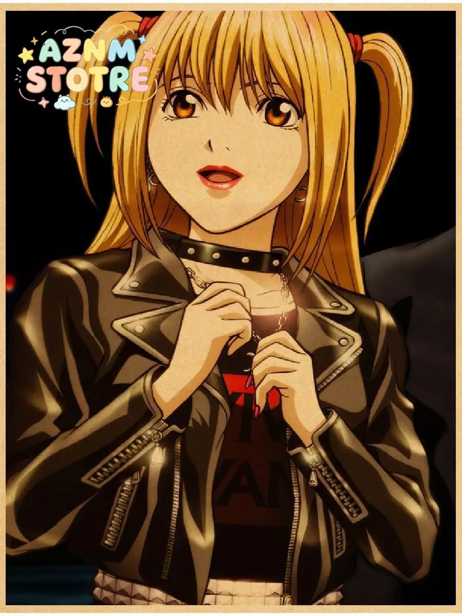 Japanese Anime Death Note Posters Kawaii Cartoon Misa Amane Vintage Kraft Paper Home Room Decor Wall Stickers Retro Art Paint