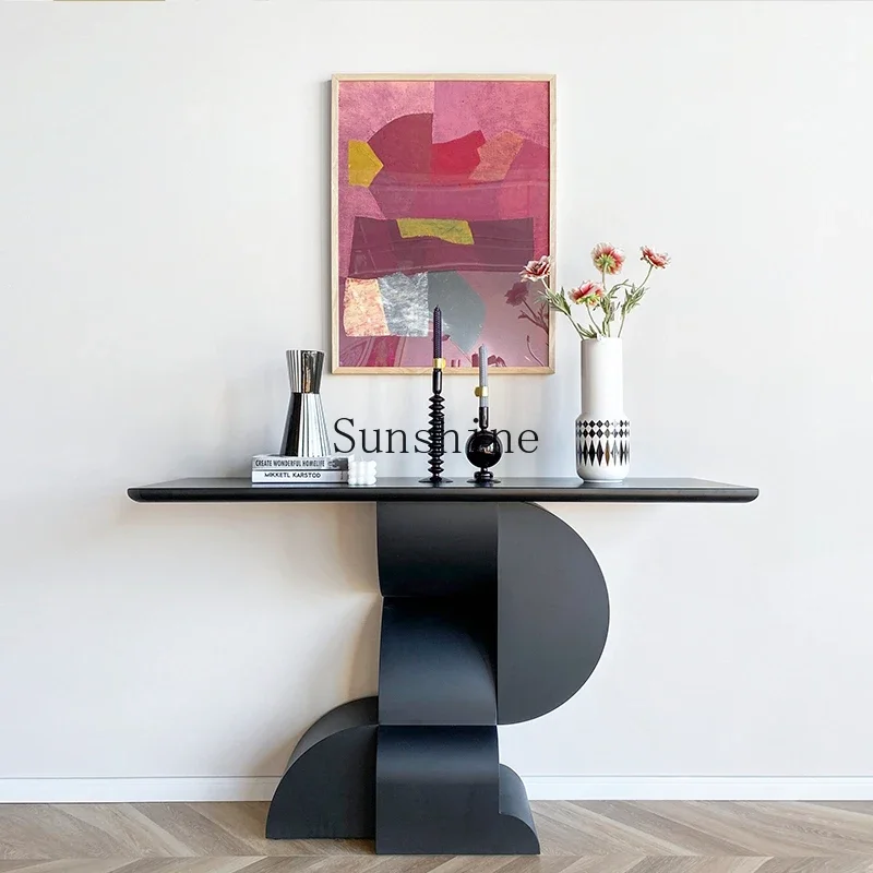 

Italian-style entrance corridor entrance cabinet, living room rack, high-end creative entrance platform