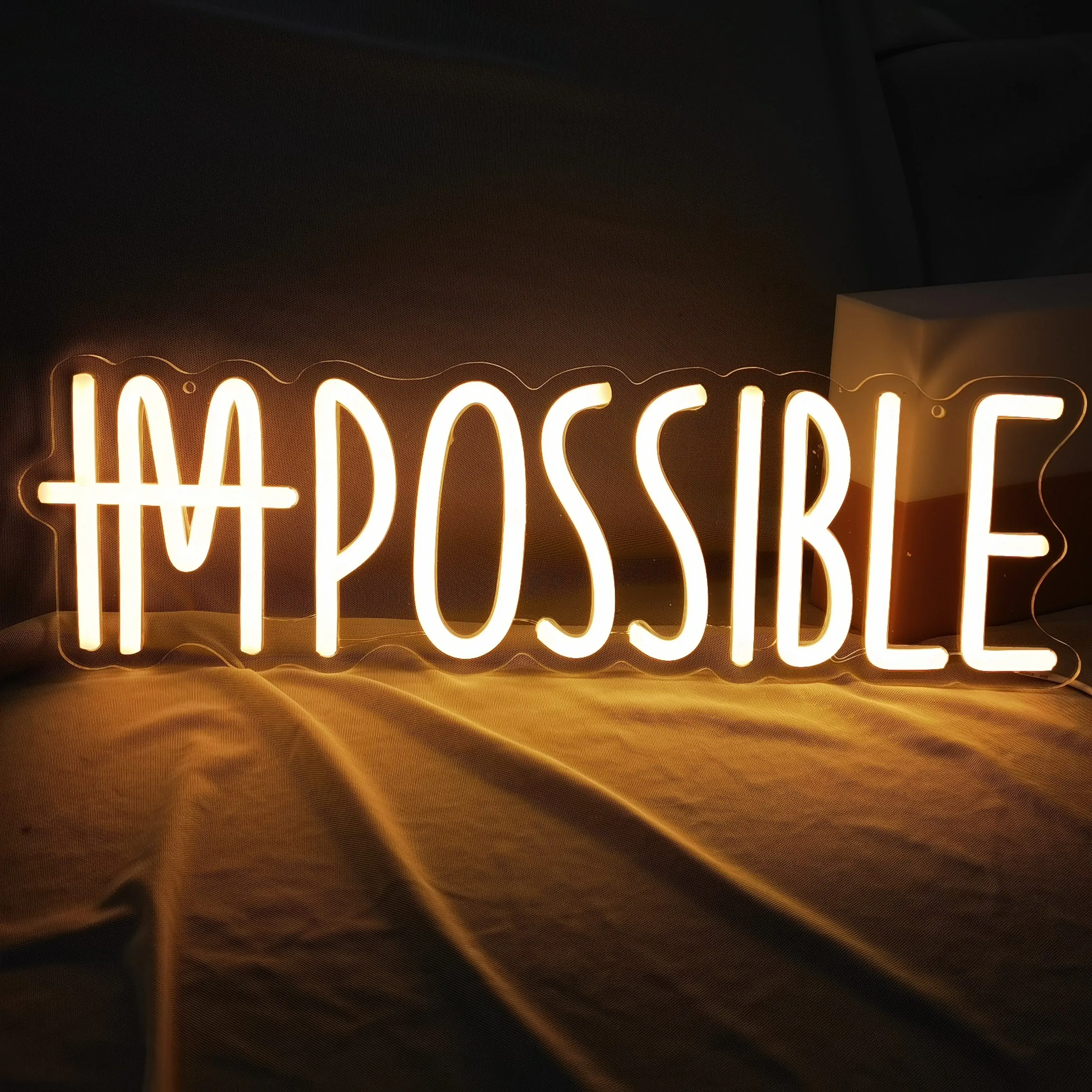 I\'M POSSIBLE LED Neon Sign For Wall Decor,Light Up Signs For Wall Decor,LED Neon Light Sign For Bedroom,Gym Room Wall Decor