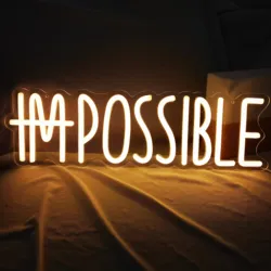 I'M POSSIBLE LED Neon Sign For Wall Decor,Light Up Signs For Wall Decor,LED Neon Light Sign For Bedroom,Gym Room Wall Decor