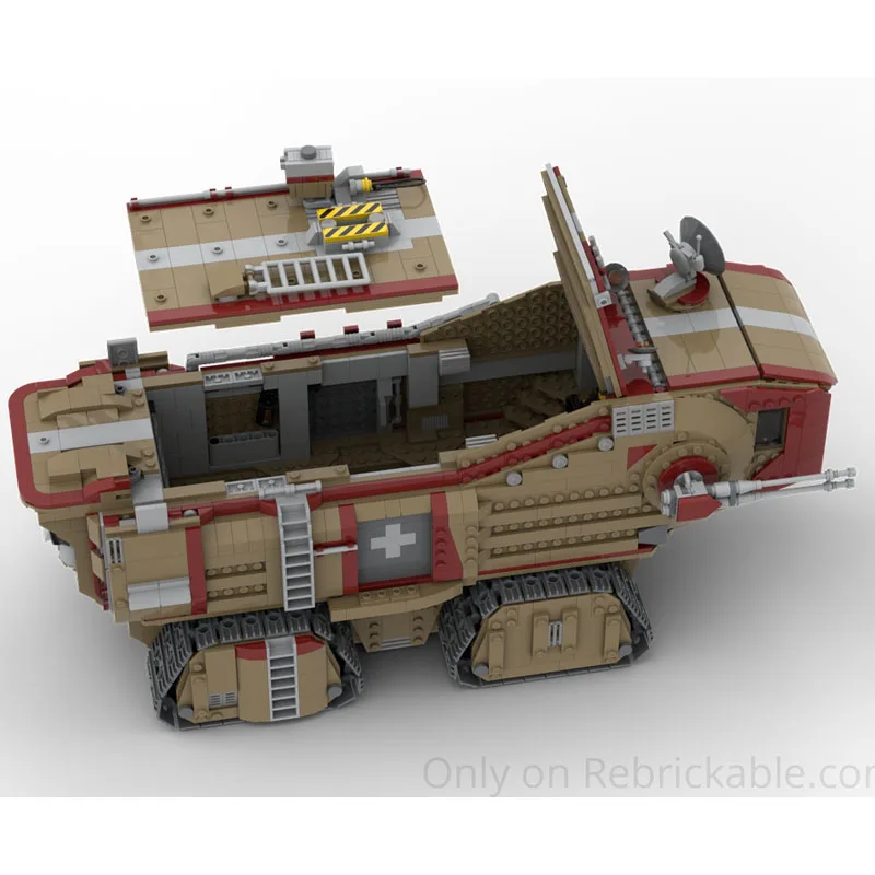 MOC-210537 Behemoth Sandcrawler Blok Bangunan Kendaraan Tempur Berlapis Baja Seri Perang Militer Hadiah Kreatif Edukatif