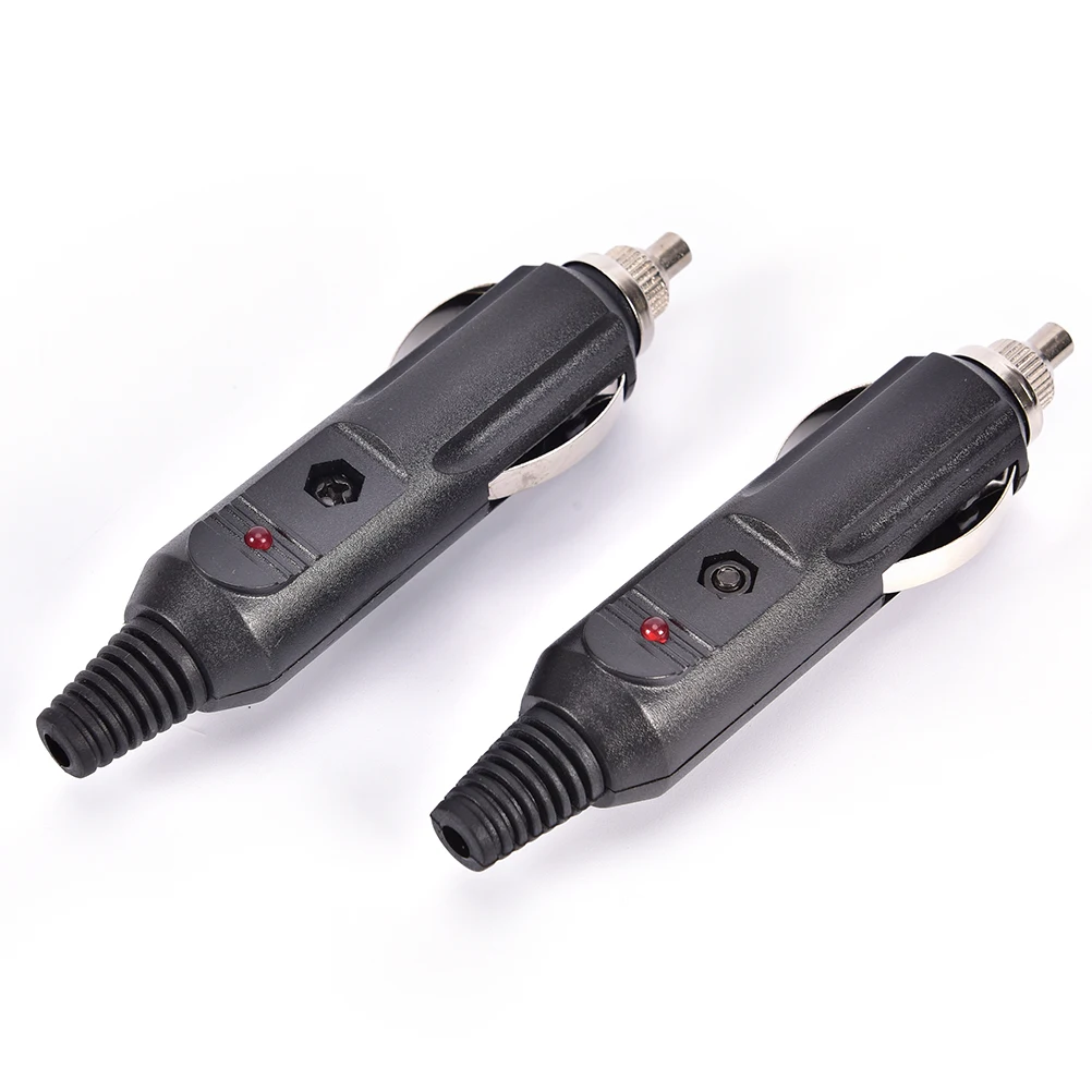 2PCS/lot Convenient 12V Universal Male Car Cigarette Lighter Socket Plug Connector 15A Fused