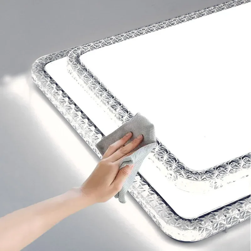 Full Spectrum Living Room LED Ceiling Light Iron Art+Acrylic Hoom Wall Lamp Led Infinite Dimming Strip Remote Control Fixture