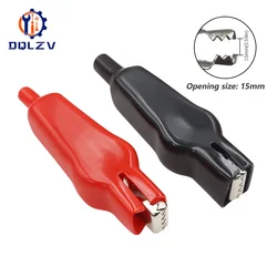 2PCS 20A Alligator Clips Double-end USB Charging Battery Crocodile Clips for Electrical Jumper Wire Test Clip Red Black