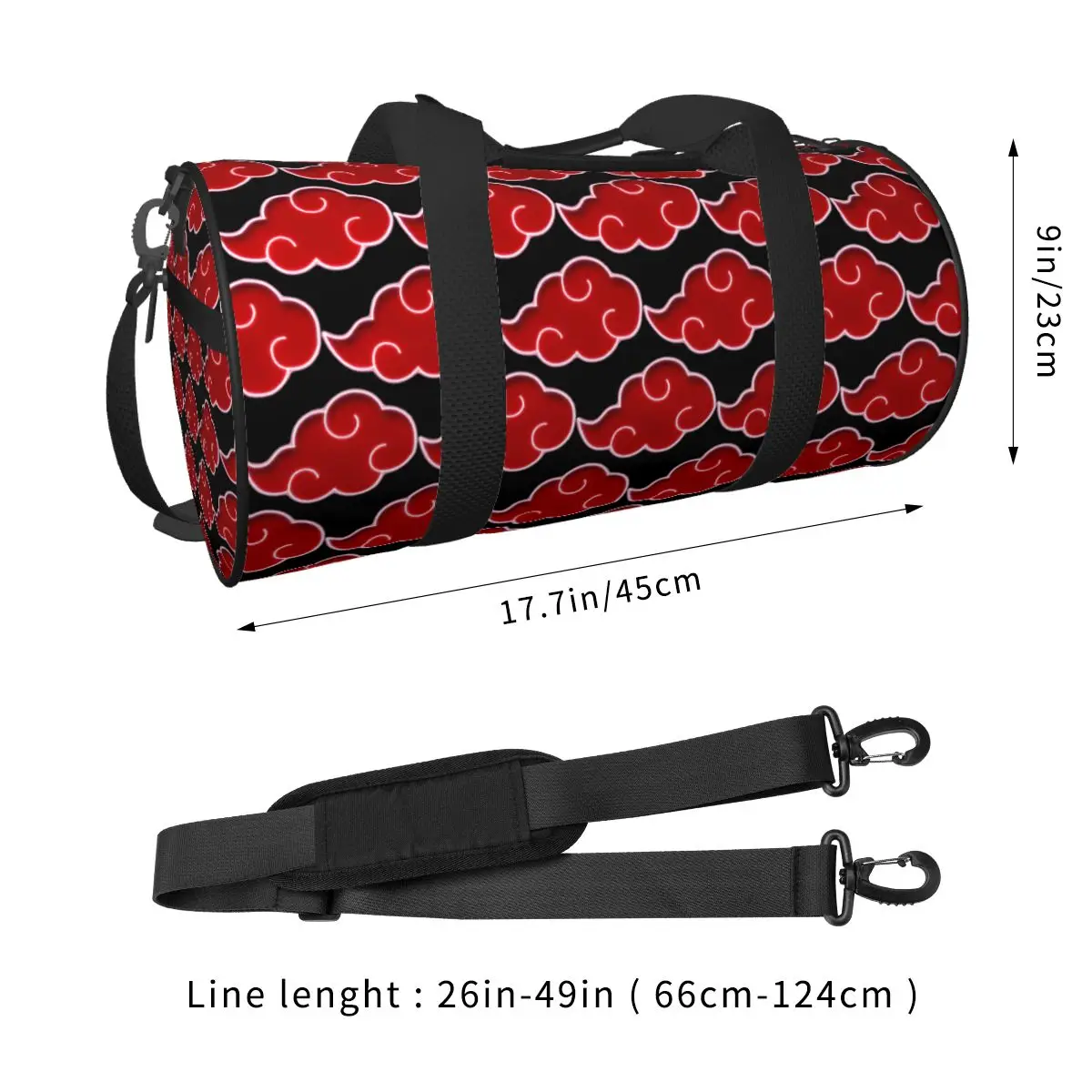 Red Cloud Print Travel Bag Training Gym Bag Men Design Large Capacity Retro Sports Fitness BagsOxford Handbags