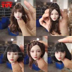 1/6 Scale Asian Girl Mandy Movable Eyes Head Carving Model Fit 12'' White Skin Female Soldier Action Figure Body Dolls Toy