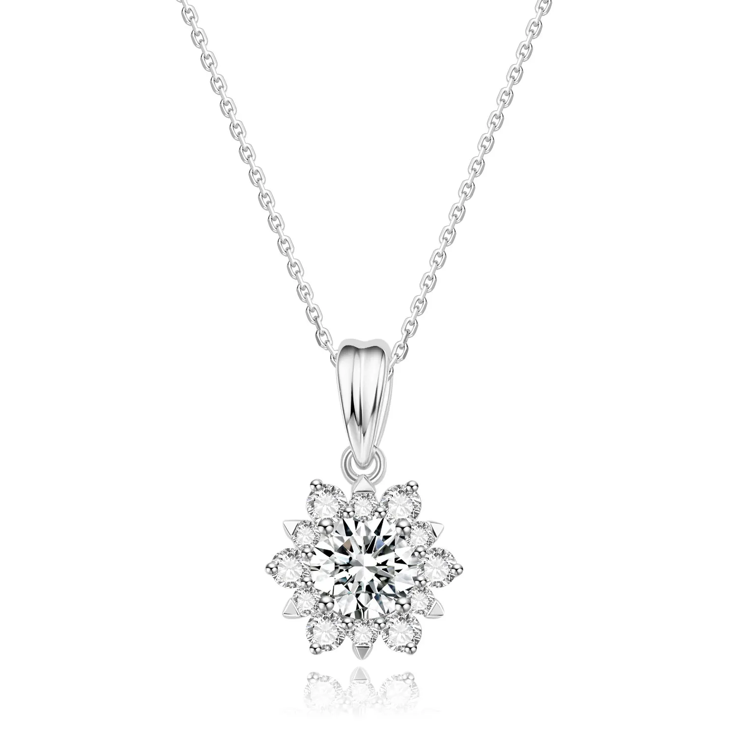 Snowflake Lab Grown Diamond Pendants Charming VS VVS 0.3ct Diamond 18K White Gold Necklace Pendant NGIC/NGTC Certificated