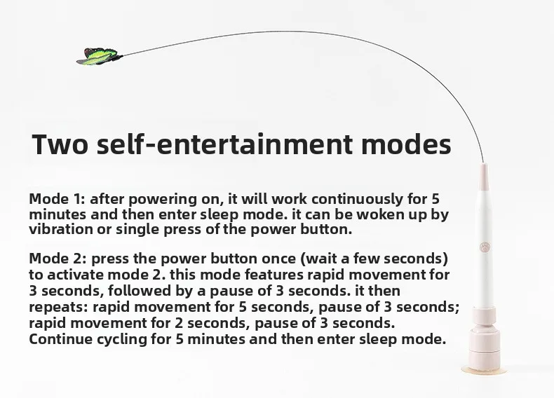 Electric Suction Cup Cat Toy Rotating Butterfly Flying Cat Self-entertaining Toy Long Rod Steel Wire Cat Teaser Toys