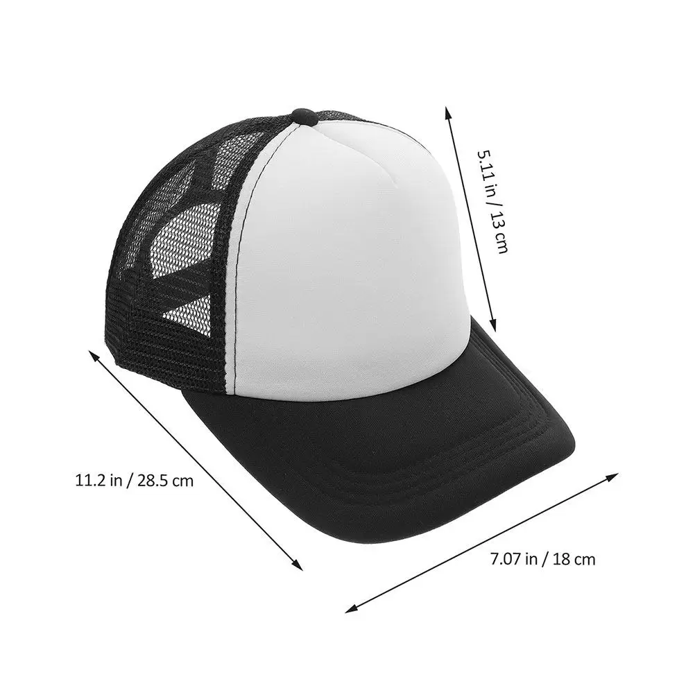 6Pcs Breathable Sublimation Blank Baseball Caps Mesh Design Adjustable Snapback Heat Transfer DIY Hats for Running Hiking