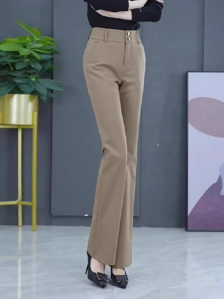 High Waist Straight Leg Suit Pants Women's Spring Autumn 2026 New Slimming Drapey Wide Leg Flared Pants Casual Trousers