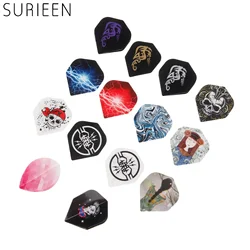12 Pcs Cool Darts Flights Set Mixed 14 Styles Pattern Professional Standard Nice Dart Tail Flights Wing For Soft Steel Tip Darts