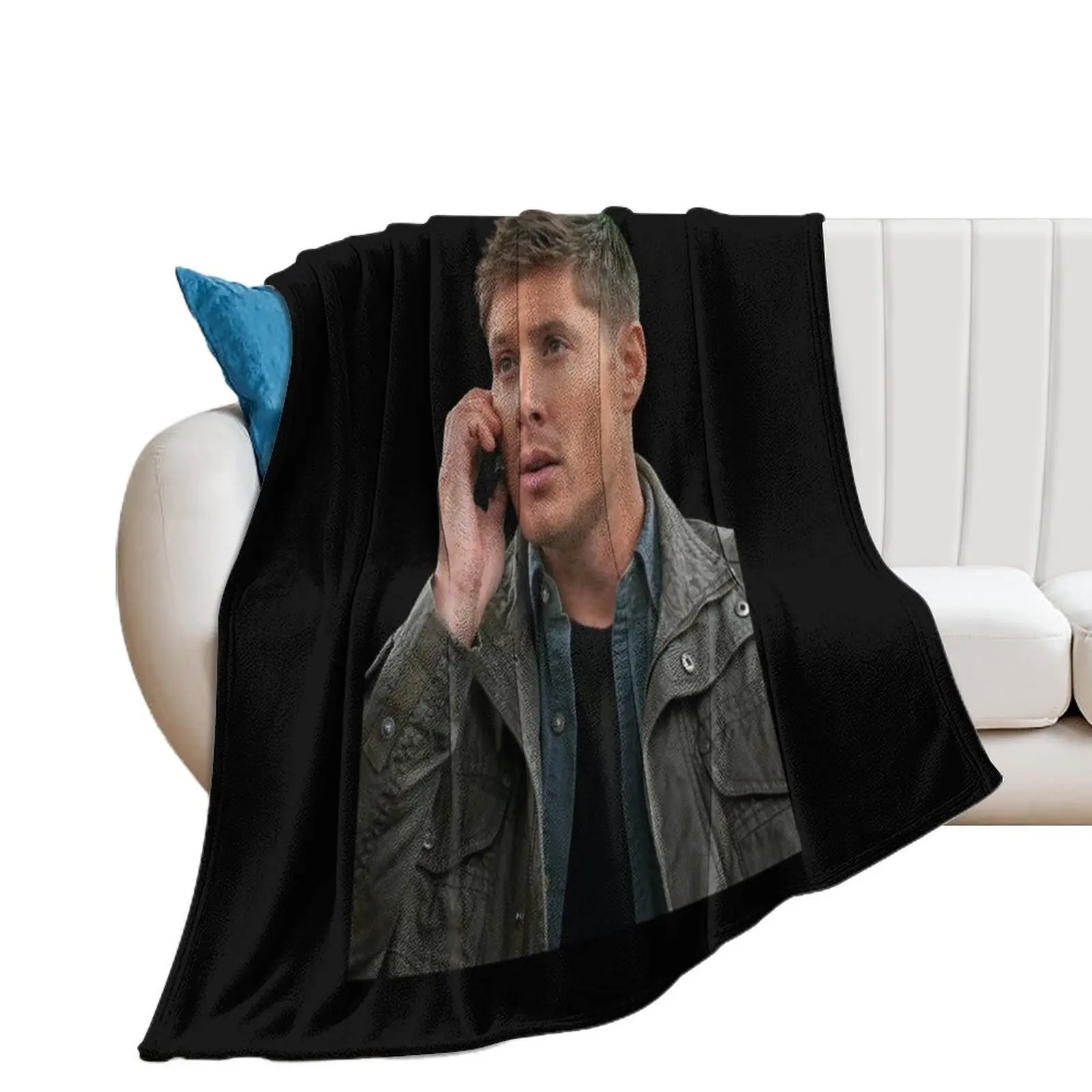 

Dean Winchester Candid Throw Blanket Softest for sofa Retros Multi-Purpose Blankets