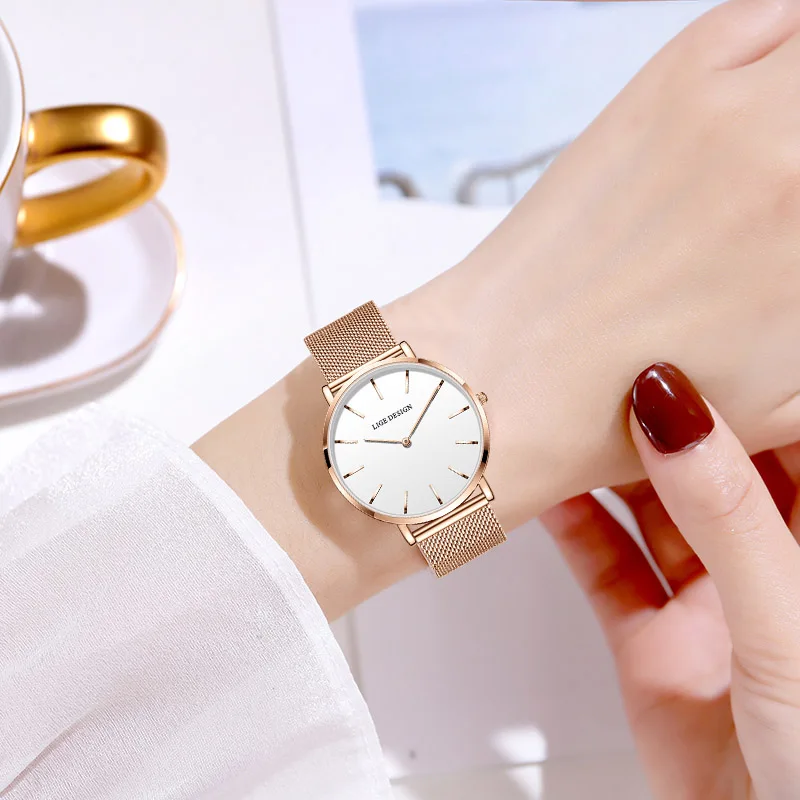 LIGE 2026 Watch For Women Elegant Women's Watches Simple Ladies Dress Quartz Waterproof Wristwatches Casual Fashion Clock+BOX