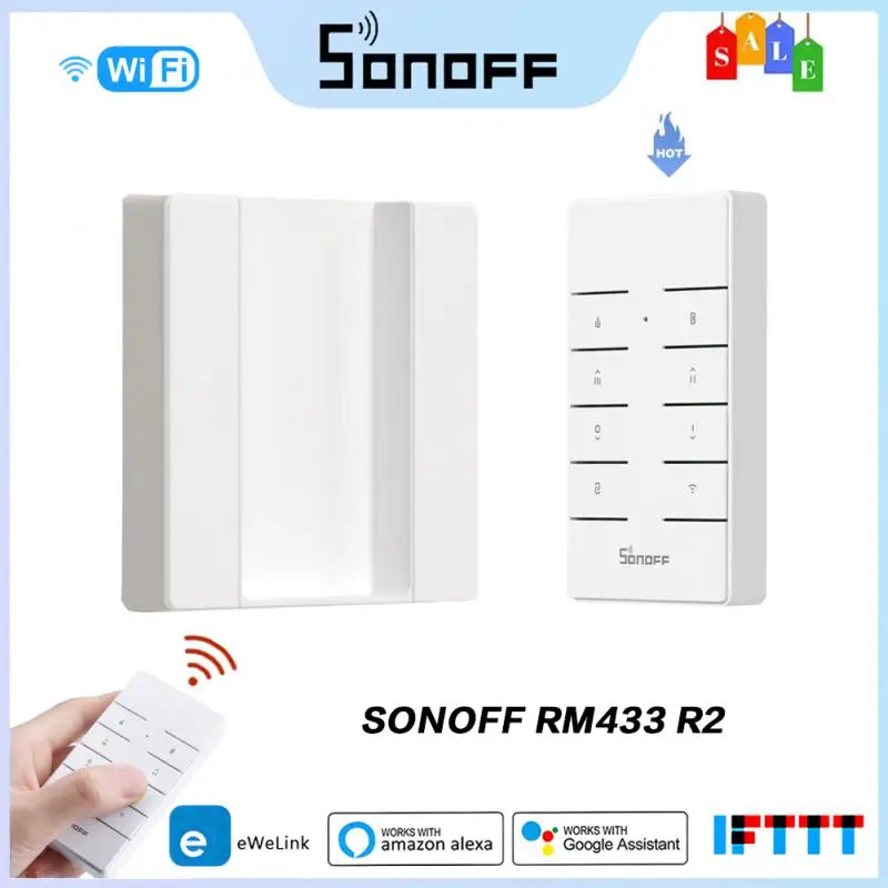 SONOFF RM433 R2 Remote Control Multifunctional 433 MHz 8 Keys Custom RF Remote Controller Works With SONOFF RF/4CH Smart Home