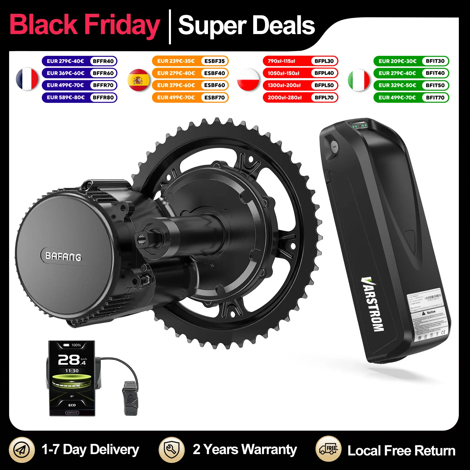 Bafang 48V 750W BBS02B BBS02 moteur d'entraînement central 8Fun moteur vélo électrique Kit de Conversion Ebike avec batterie au Lithium 48V20AH 52V20AH