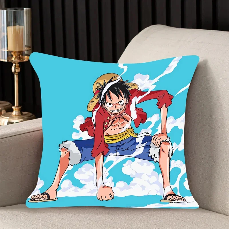 home decor Pillow Cover Monkey D. Luffy iving room bedroomo office car 45x45 Dakimakura Throw Pillows Square Pillowcase boy gift