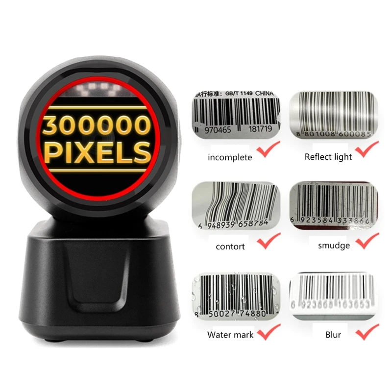 Professional QR Barcode Scanners Barcode Solution, Reliability 2D Code Reader for Supermarket and Warehouse Staff