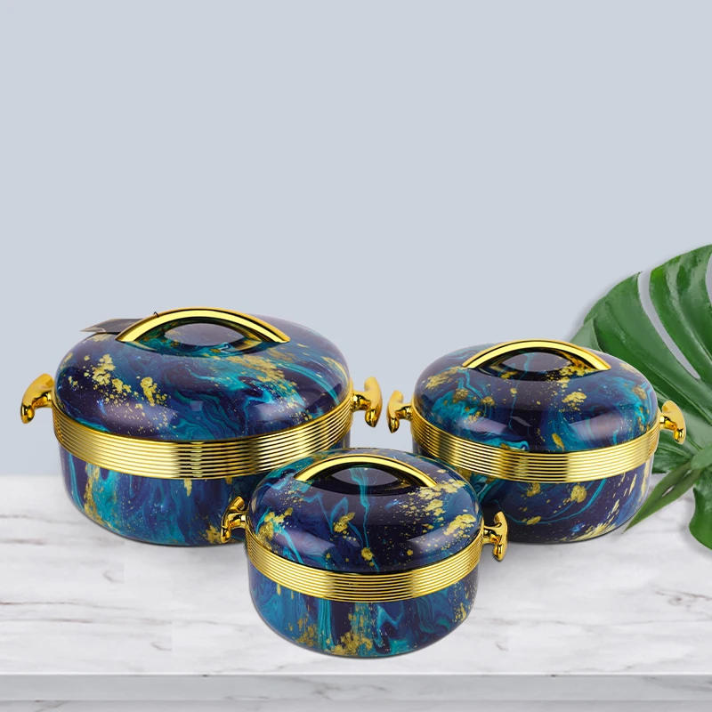 

YJM212-F Capacity 1+2L+3.5L Custom Logo Hot Pot Food Warmer Set Marble Hot Pot Sets Food Warmer Food Warmer Container