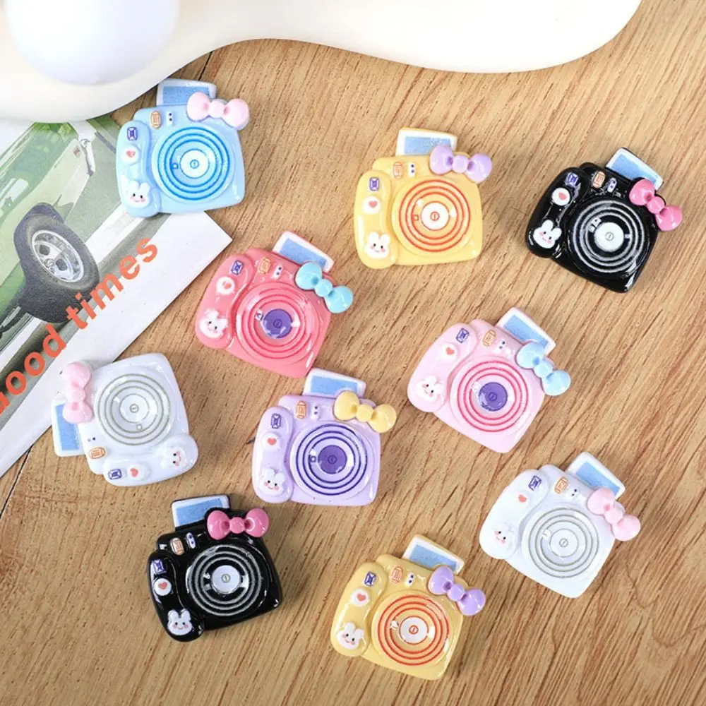 20pcs Film Camera Resin Bread Charms Cream Gel Hair Clip Making Slime Filling Colorful Scrapbooking for Croc Shoes Accessories