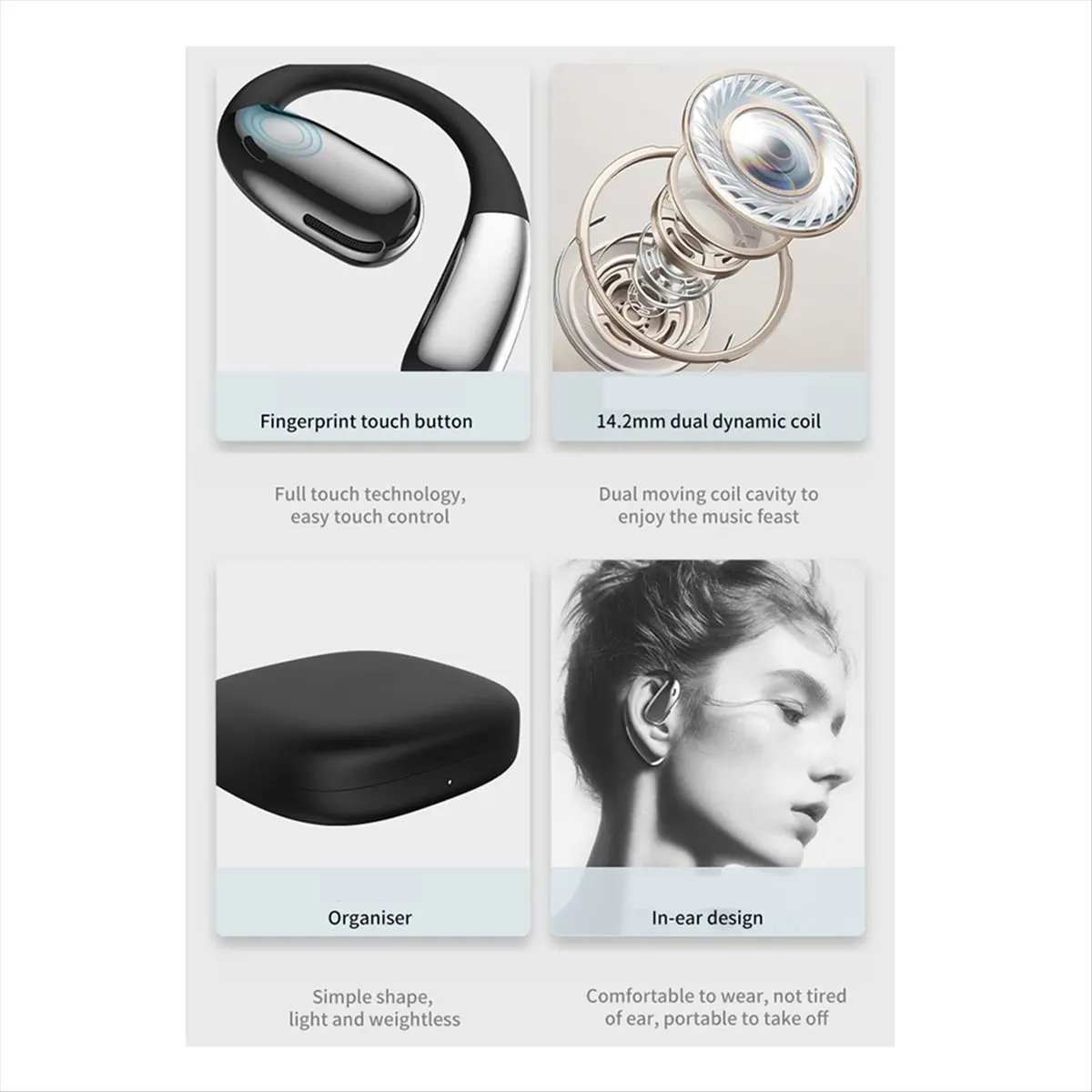 Ear Hanging Style Wireless Headphones Sports Headsets for Running B ABS Bluetooth Wireless Earphones