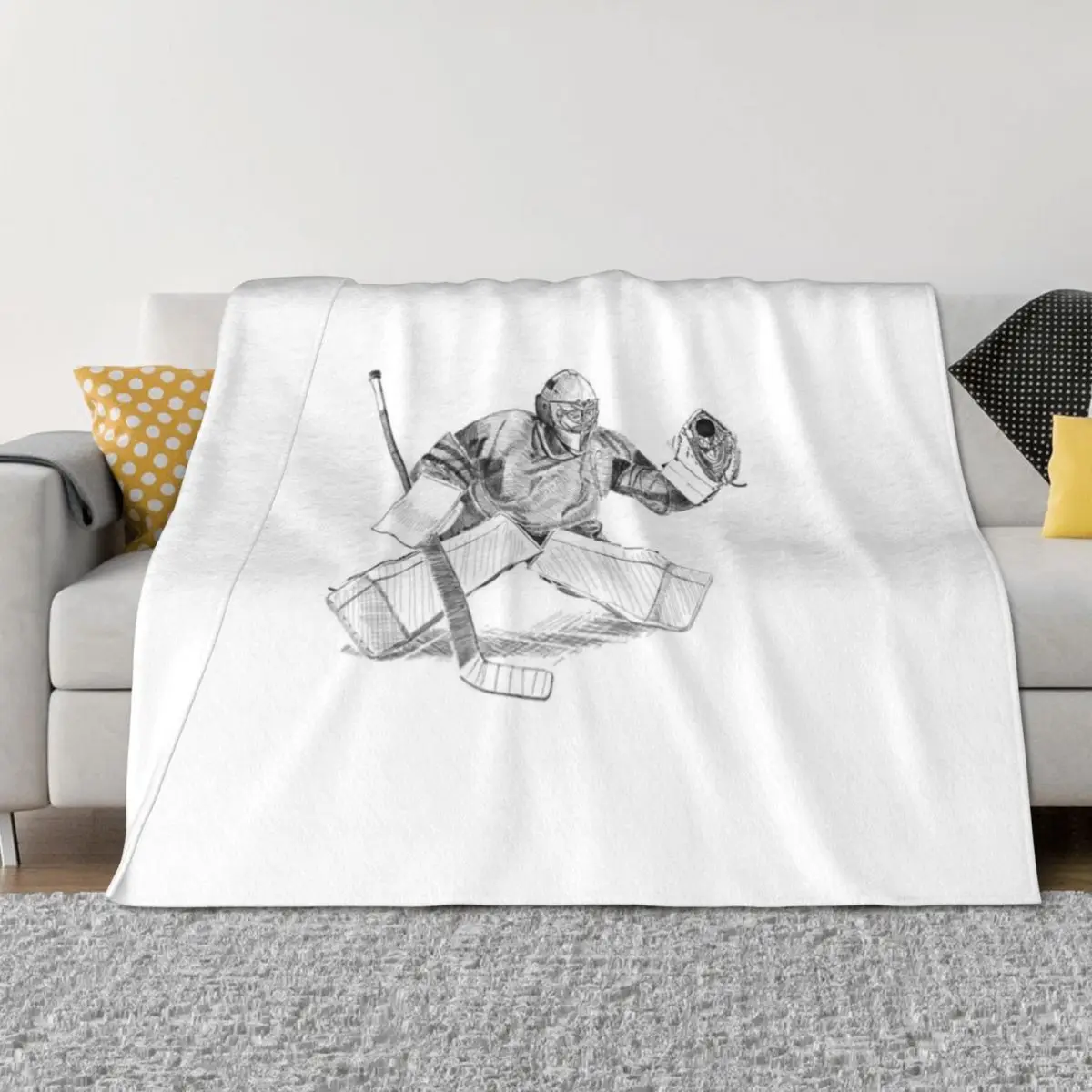 

Ice Hockey Goalkeeper Throw Blanket Giant Sofa Hair Bed covers christmas gifts Blankets