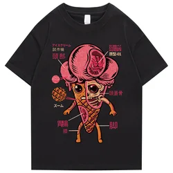 2022 Men's Hip Hop T Shirt Funny Ice Cream Monster Anatomy Harajuku Kanji T Shirt Streetwear T Shirt Cotton Summer Top T Shirt