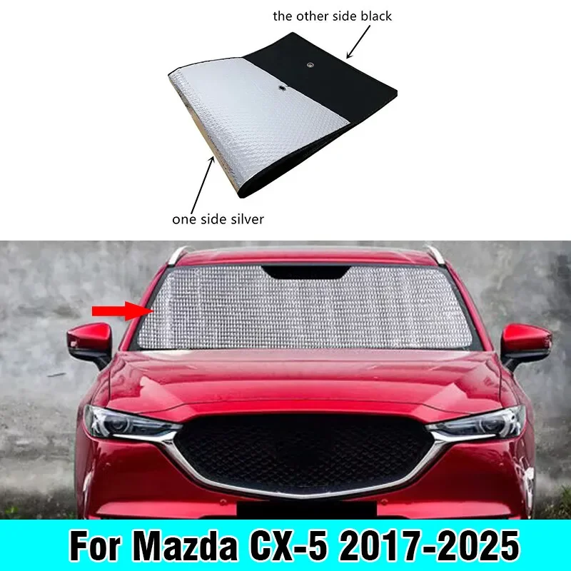 For Mazda CX-5 2017-2025 Front Windshield Interior Privacy Thick Sunshade Cover