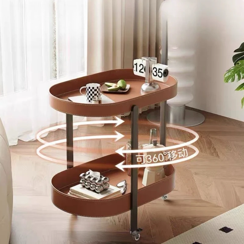 

Shelf mobile with wheels bedside table living room home coffee table