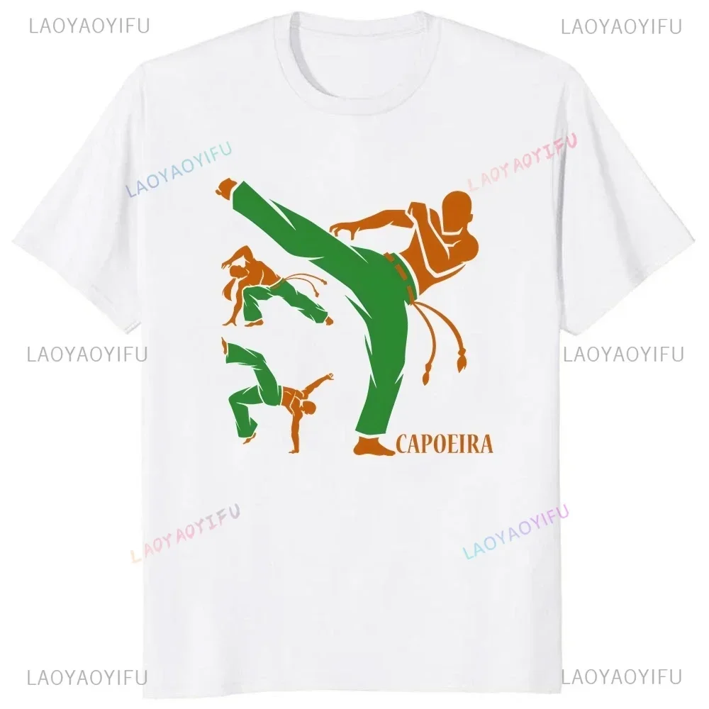 

Brazilian War Dance Printed T-shirt Top Vintage Capoeira Summer Trend Harajuku Short Sleeve Unisex Shirt Pattern Large T-shirt