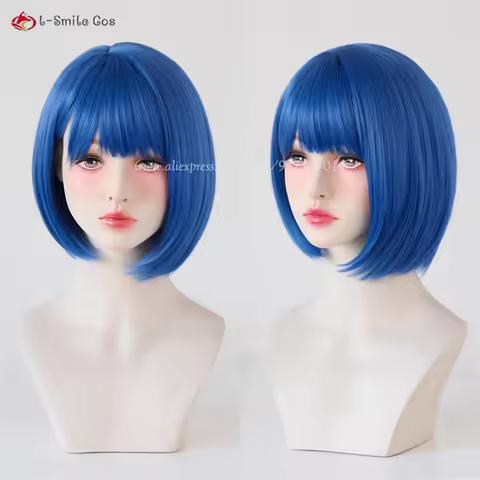 Anime Kiritani Haruka Cosplay Wig Blue Short Wigs Heat Resistant Synthetic Hair Anime Costumes Cosplay Wig For Women + Wig Cap