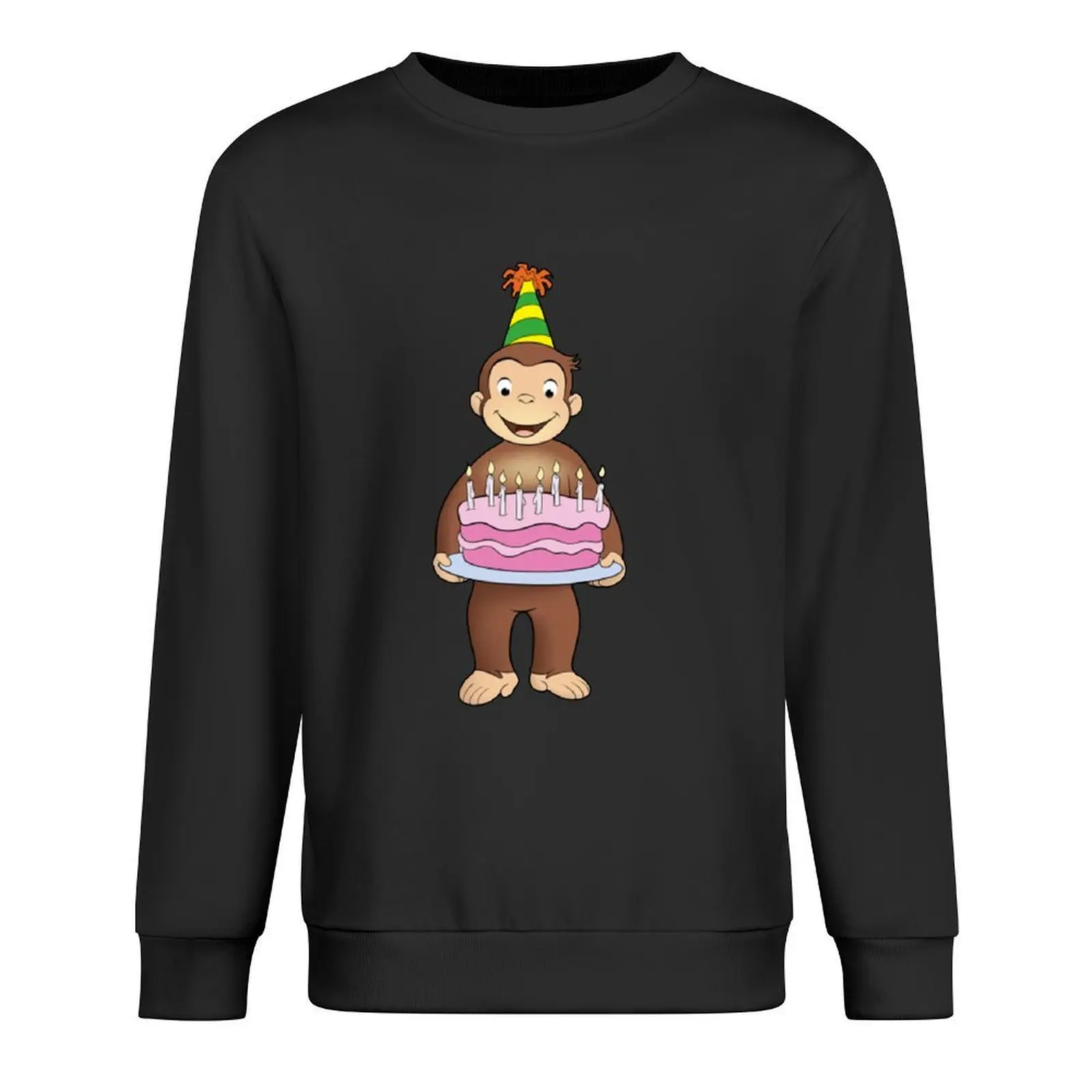 

Curious George birthday Pullover men clothing clothes for men korean style clothes men's sweat-shirt sweatshirt