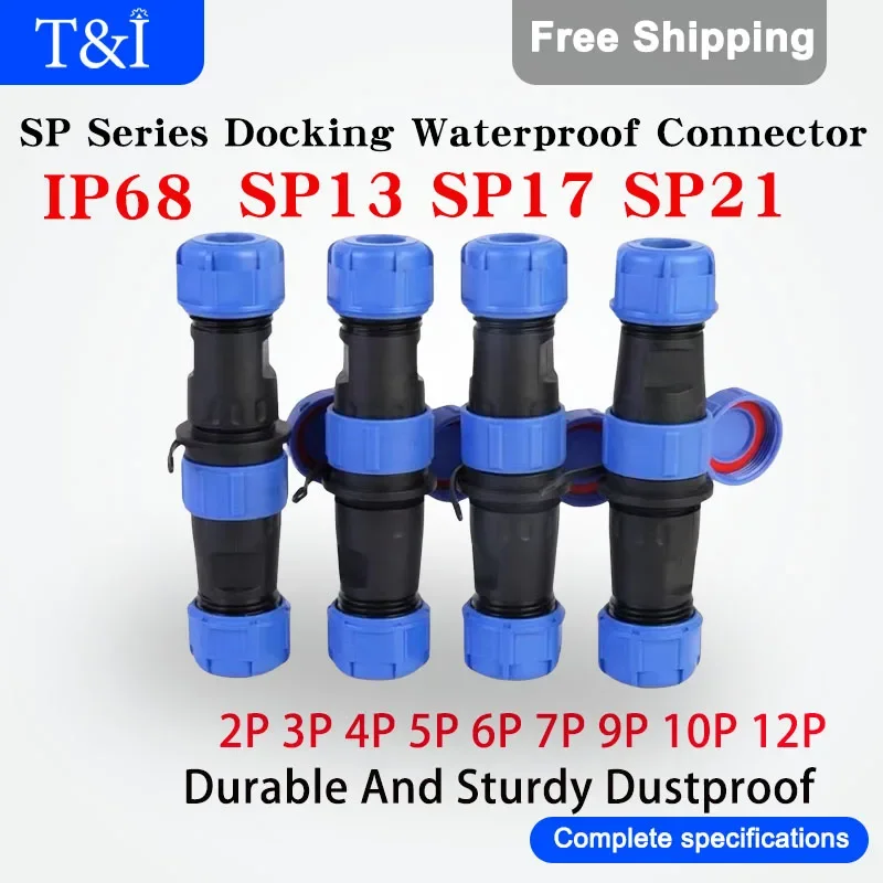 

5/10/100Sets SP13/17/21- 2/3/4/5/6/7/9/10/12Pin Docking IP68 Plastic Waterproof Dustproof Male Female Plug And Socket Connector