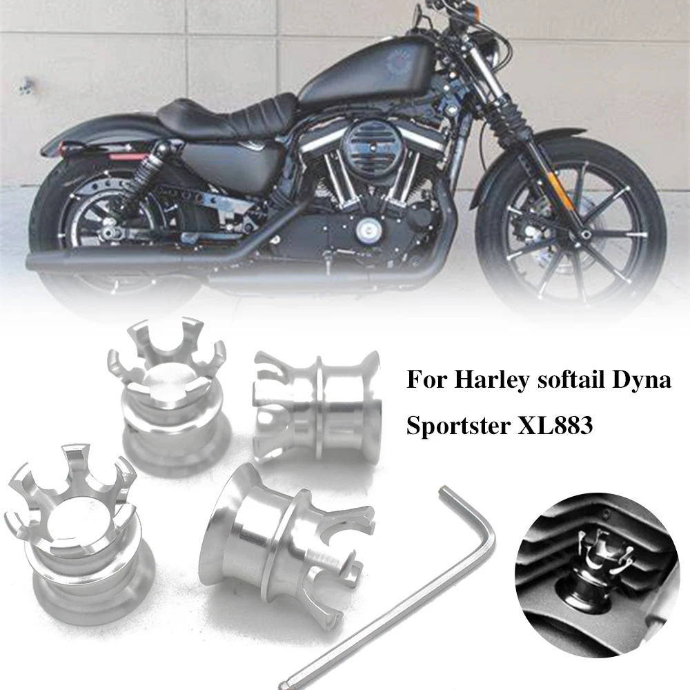 

Motorcycle Head Bolt Topper Crown Cap Motocross Engine Cover Trim For Harley Softail Dyna Sportster XL883 1200 Cam Touring