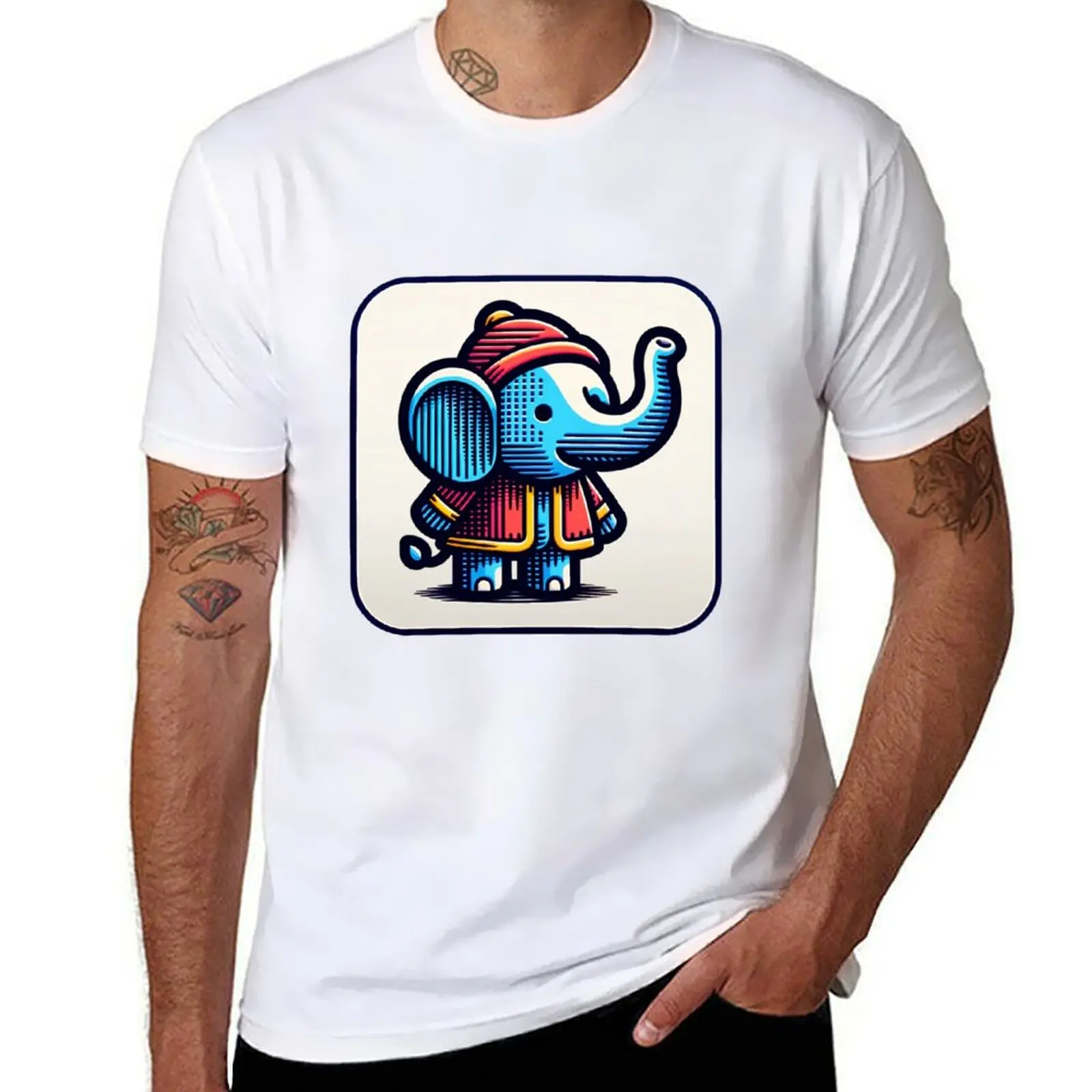 

cotton man vintage for heavy man t babar cotton shirts shirt t graphic man t shirt T-Shirt elephant