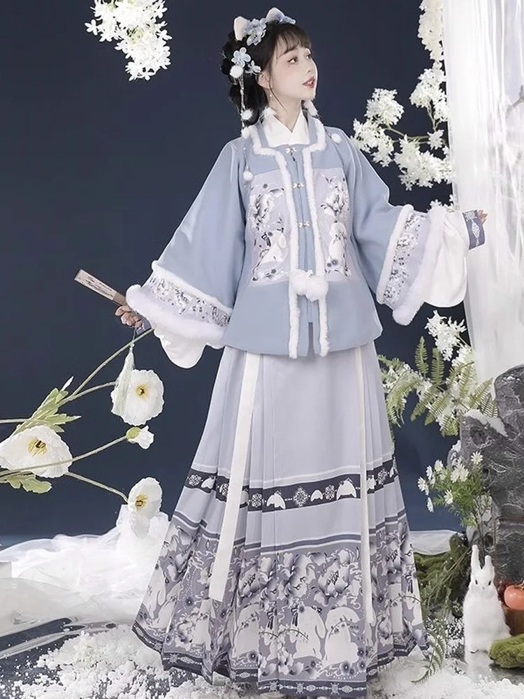 nouvel-an-hanfu-femmes-neige-jade-lapin-ming-dynas-sle-f-sve-ort-manteau-ma-visage-jupe-automne-hiver-sve-ensemble