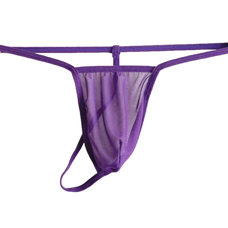 

Sexy Men's Underwear Elastic Waistband Transparent Mesh Thong See Through T Back Stretch Lingerie Intimates Gayman String Tangas