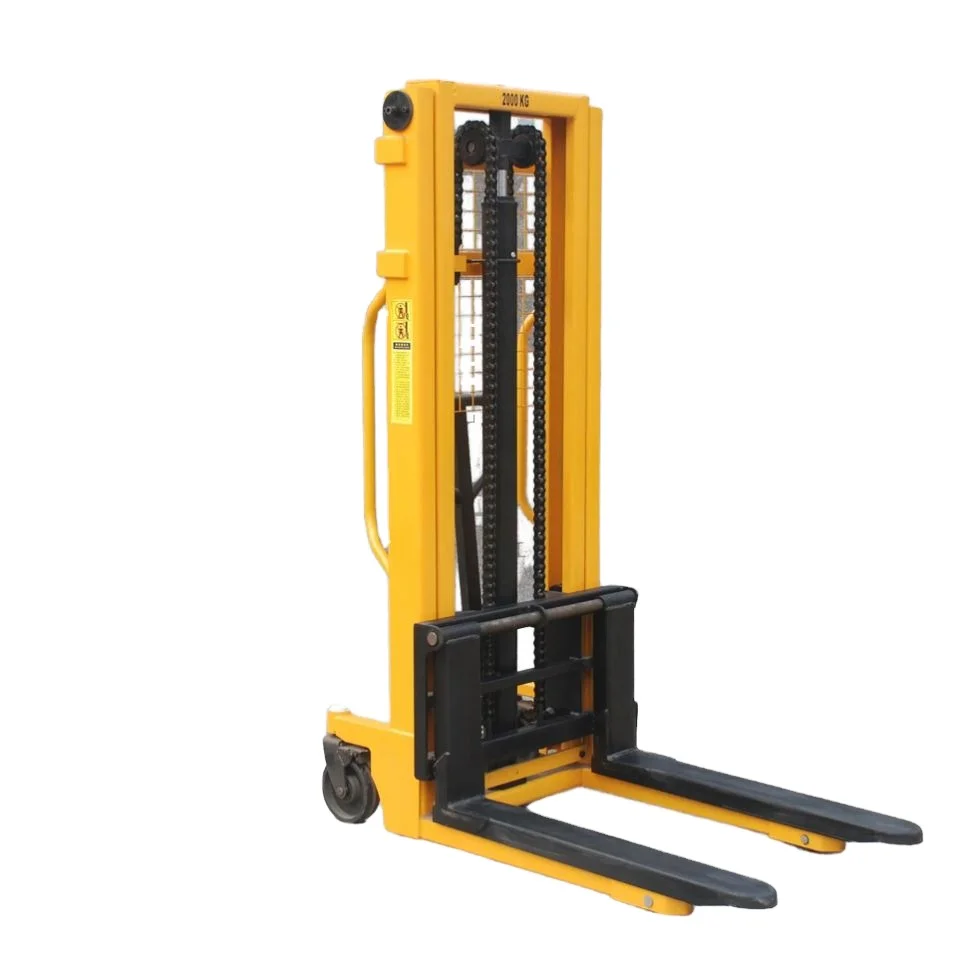 

Manual Pallet Forklift Hand Operated Stacker 1ton 2ton 3ton 1.6m-3m Lifting Portable Hydraulic Pallet Stacker