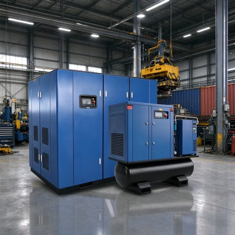 Compressor Dryer 10HP 20HP Screw Compressor with Dryer and Tank 4-in-1 Integrated Air Compressor 15KW Refrigerated air Dryer