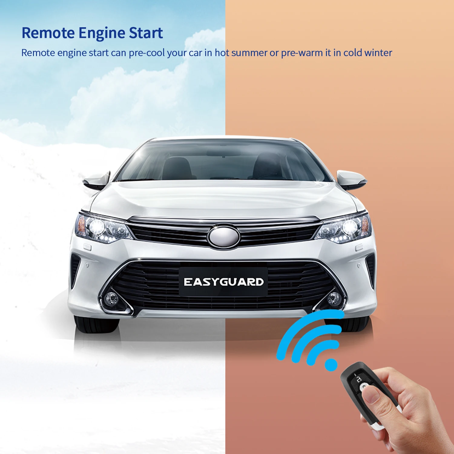 EASYGUARD universal security alarm keyless entry system pke car remote start push button start auto start password entry dc12v