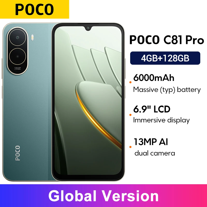 POCO C81 Pro Global Version UNISOC T7250 processor smartphone 6.9